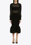 Alexander Mcqueen Alexander Mc Queen Black Knitted Midi Dress In Black