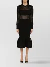 Alexander Mcqueen 3-d Cutout Mesh Mermaid Skirt Midi Dress In Black