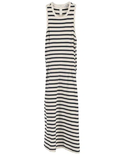 Pre-owned Alexander Mcqueen Knitted Striped Midi Tank Dress, Size It 42 (authentic Pre-loved) In Orange