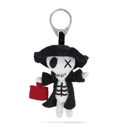 Alexander Mcqueen Knitted The Doll Charm In Black