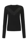 Alexander Mcqueen Translucent Ribbed-knit Crew-neck Jumper In Black