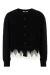 Alexander Mcqueen Alexander Mc Queen Black Ivory Wool Cashmere Cardigan In Black
