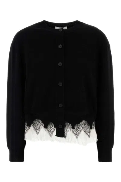 Alexander Mcqueen Alexander Mc Queen Black Ivory Wool Cashmere Cardigan