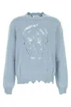 Alexander Mcqueen Mcqueen Skull Sweater In Blue