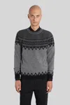 Alexander Mcqueen Mcqueen Skull Fair Isle Wool Crewneck Sweater In Gray