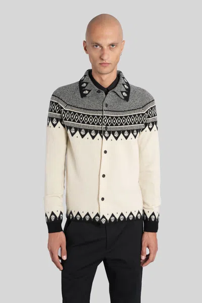 ALEXANDER MCQUEEN KNITWEAR IN GREY WOOL