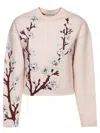 Alexander Mcqueen Floral Jacquard Wool And Silk Sweater In Pink
