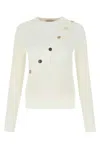 Alexander Mcqueen Women's Ivory Stretch Viscose Sweater In White