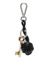 Alexander Mcqueen Knot-charm Keyring In Metallic