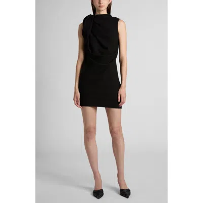 ALEXANDER MCQUEEN MCQUEEN KNOT DETAIL WOOL CREPE MINIDRESS