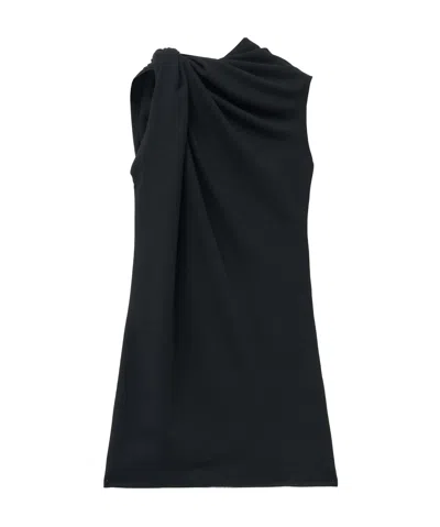 Alexander Mcqueen Knot Mini Dress In Black