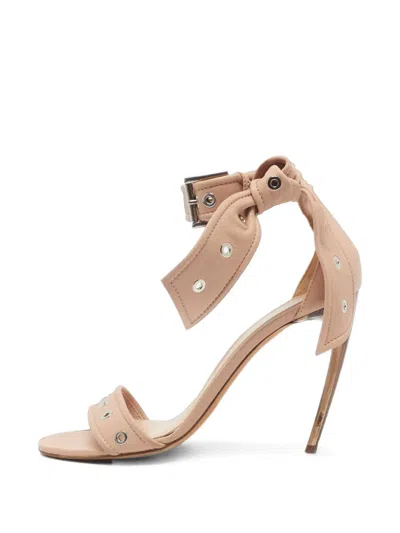 Pre-owned Alexander Mcqueen Knot-detail Open-toe Sandals In Neutrals