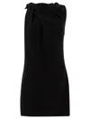 Alexander Mcqueen Black Knot Detail Minidress In Black