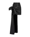 Alexander Mcqueen Bow-detailed Asymmetric Leather Skirt In Black