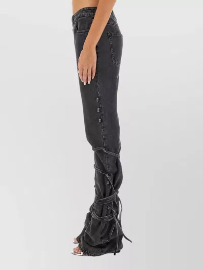 Alexander Mcqueen Knotted Straight-leg Denim Jeans In Animal Print