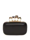 Alexander Mcqueen Structured Clutch With Chain Strap And Knuckle Rings