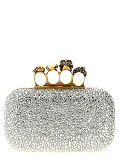 Alexander Mcqueen Silver And Gold Leather Clutches