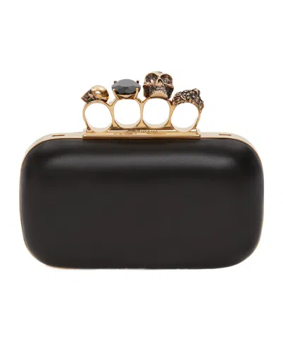 Alexander Mcqueen Knuckle Clutch Bag In Black