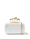 Alexander Mcqueen Knuckle Minaudière Clutch In Silver