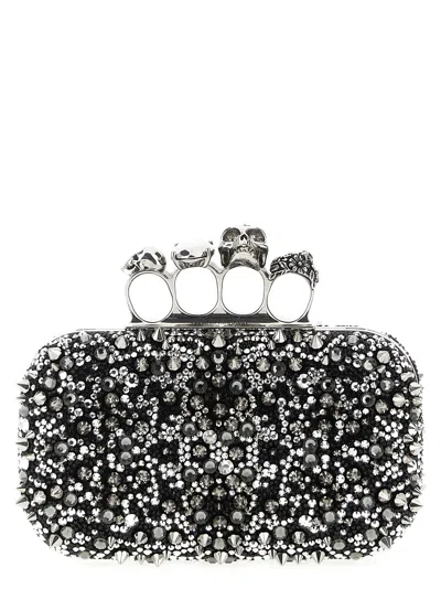 Alexander Mcqueen Knuckle Clutch In Black