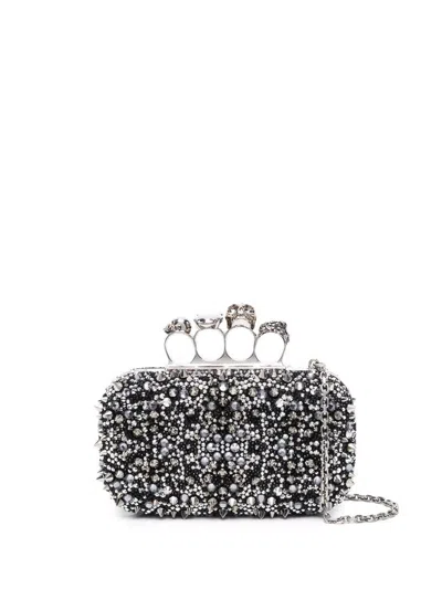 Alexander Mcqueen Knuckle Clutch In Black