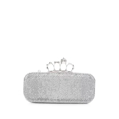 Alexander Mcqueen Knuckle Clutch In Silver