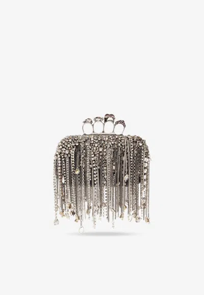 Alexander Mcqueen Knuckle Clutch With Hanging Chains
