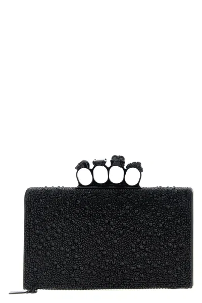 Alexander Mcqueen 'knuckle' Flat Clutch In Black