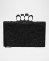 Alexander Mcqueen Knuckle Flat Crystal Clutch Pouch Bag In Black
