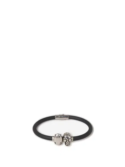 Alexander Mcqueen Knuckle Skull Bracelet In Black