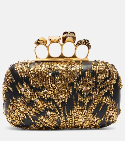 Alexander Mcqueen Verzierte Clutch Knuckle Small Aus Leder