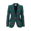 Alexander Mcqueen Single-breasted Wool Tartan Jacket With Peak Lapels In Green