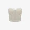Alexander Mcqueen Cotton-blend Corded Lace Bustier Top In White