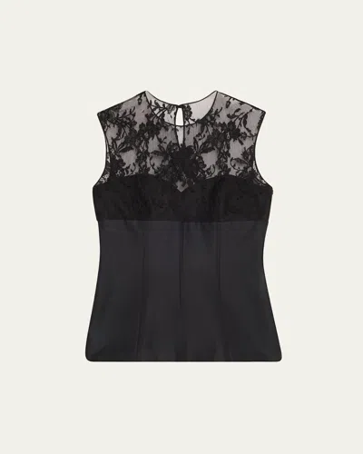 ALEXANDER MCQUEEN LACE-DETAIL PEPLUM CORSET TOP