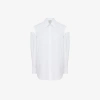Alexander Mcqueen Lace Detail Slashed Cocoon Shirt In Optic White
