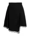 Alexander Mcqueen Lace-embellished Asymmetric Skirt In Black
