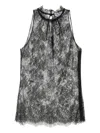 Alexander Mcqueen Lace Halter-neck Top In Black