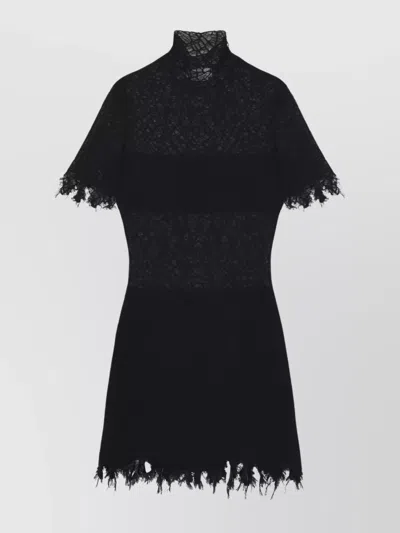 ALEXANDER MCQUEEN LACE HIGH NECK MINI DRESS