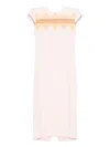 Alexander Mcqueen Lace-insert Midi Dress In Neutral