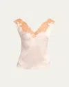 Alexander Mcqueen Lace Inset Satin Sleeveless Top In Neutral