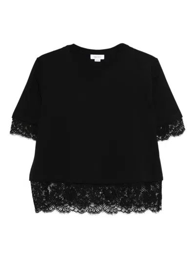 Alexander Mcqueen Lace Layer Tshirt Clothing In Black