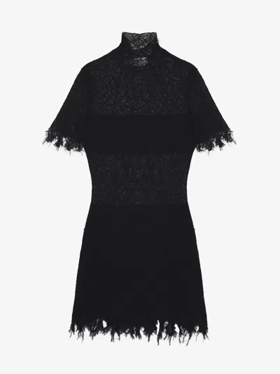 Alexander Mcqueen Lace Mini Dress In Black