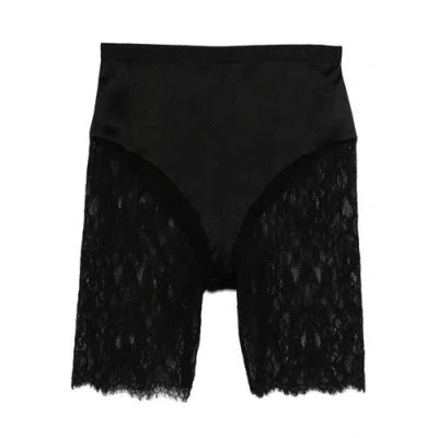 Alexander Mcqueen Lace Mini Shorts With Back Zip Closure In Black