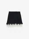 Alexander Mcqueen Mcqueen Cobweb Lace Wool Gabardine Miniskirt
