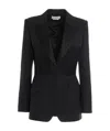 Alexander Mcqueen Mcqueen Double-breasted Blazer With Satin Details In Black