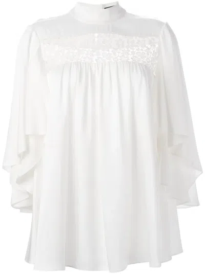 Alexander Mcqueen Lace Panel Blouse In White