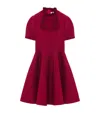 Alexander Mcqueen Lace Panel Mini Dress In Burgundy