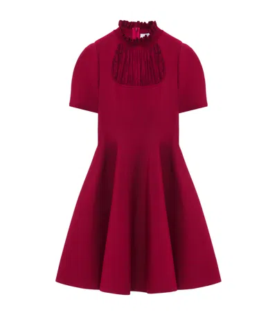 Alexander Mcqueen Lace Panel Mini Dress In Burgundy