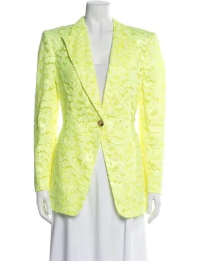 Pre-owned Alexander Mcqueen Lace Pattern Blazer W/ Tags In Yellow