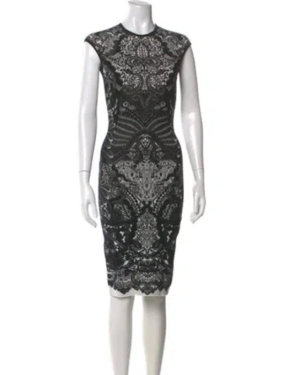 Pre-owned Alexander Mcqueen Lace Pattern Knee-length Dress In Multi
